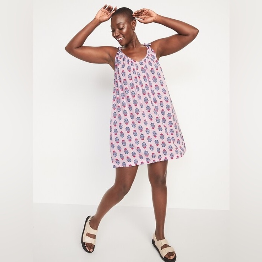 NWT Old Navy Tie Shoulder Mini Swing Dress Size Medium